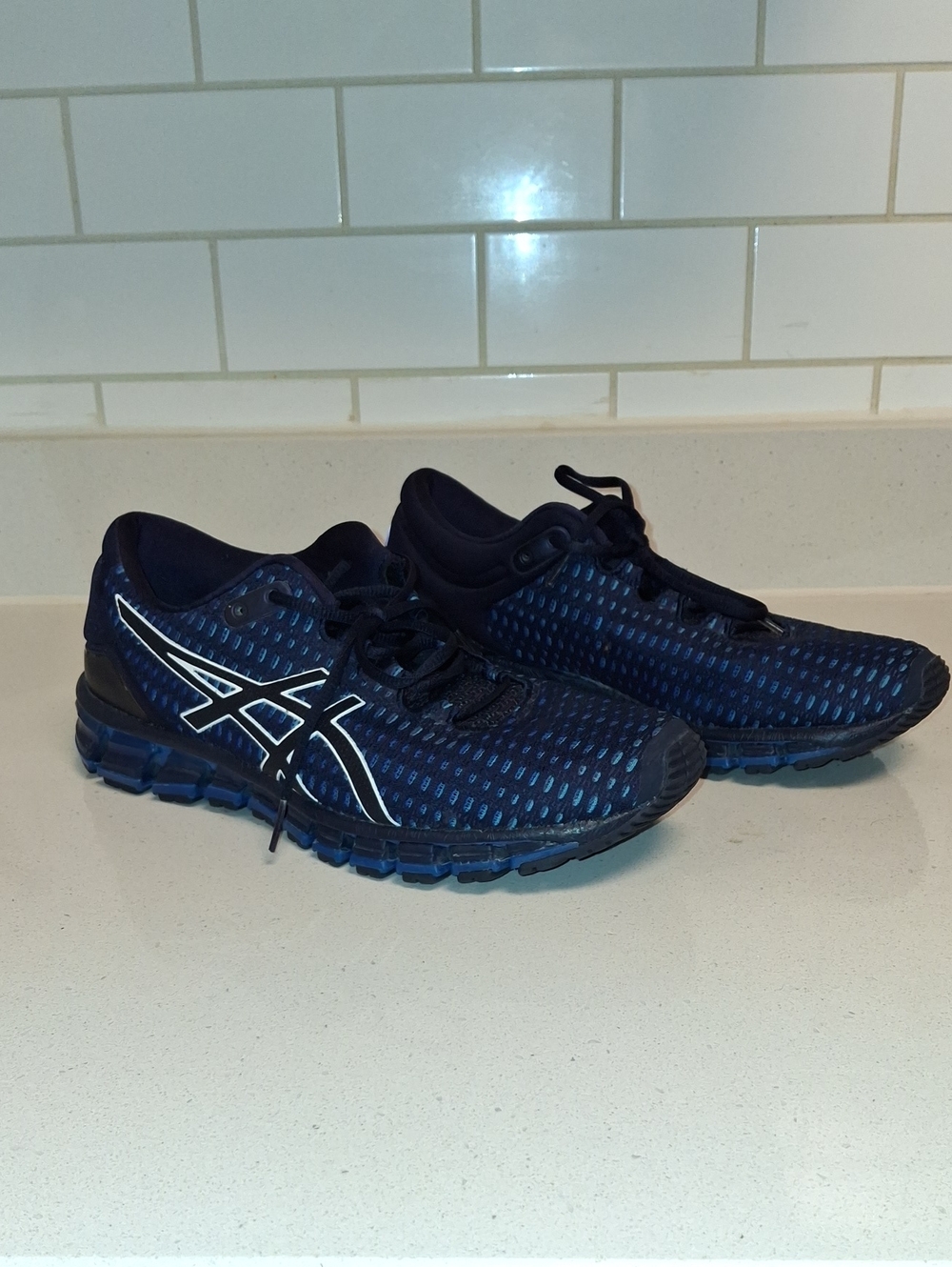 ASICS Men's Navy and Black Athletic Running Shoes